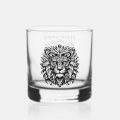 Tribal Lion Naam toevoegen Whisky Glas (Achterkant)