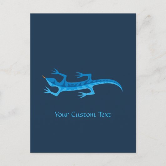 Tribal Lizard Blue Briefkaart (Voorkant)