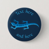 Tribal Lizard Blue Ronde Button 5,7 Cm (Voorkant)