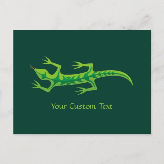 Tribal Lizard Green Briefkaart (Voorkant)