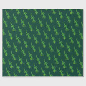 Tribal Lizard Green Pattern Cadeaupapier (Vlak)