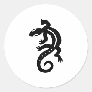 Tribal Lizard Ronde Sticker