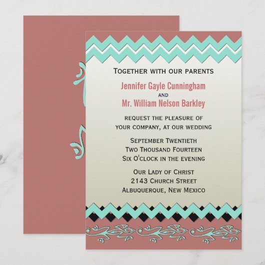 Tribal Lizards SouthWestern Weddenschap Kaart (Voorkant / Achterkant)