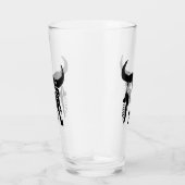 Tribal Longhorn Bull Skull met zwarte doether Glas (Rechts)