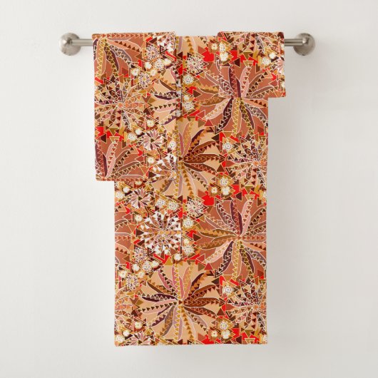 Tribal Mandala Print, Brown, beige et rouge (En situation)