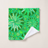 Tribal Mandala Print, Emerald et Lime Green (Gant de toilette)