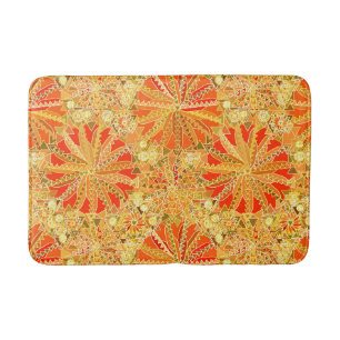 Tribal Mandala Print, Mustard Gold en Oranje Badmat