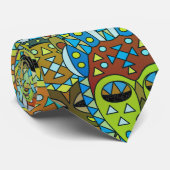 Tribal Mask Pattern Vertaald met Gold Stropdas (Opgerold)