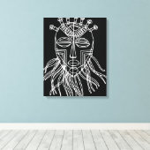 Tribal Masker Canvas Afdruk (Insitu (Houten vloer))
