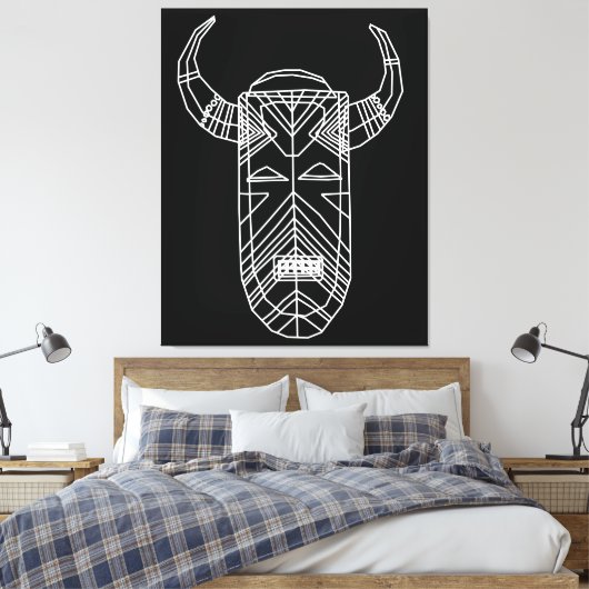 Tribal Masker Canvas Afdruk (Insitu (Slaapkamer))