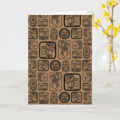 Tribal MAYA oud maskerpatroon 1 Kaart (Gele Bloem)