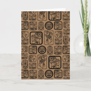 Tribal MAYA oud maskerpatroon 1 Kaart