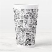 Tribal MAYA oud maskerpatroon 1 Latte Mok (Voorkant)