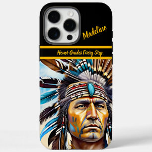 Tribal Memo Fire: Native Style iPhone 16 Pro Max Hoesje