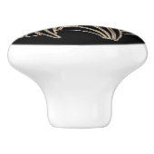 Tribal Metallic Howling Wolf Emblem Keramische Knop (Zijkant)