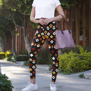 Tribal Monochroom Hexagon Leggings