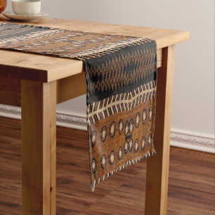 Tribal Motif Mud Cloth Print Korte Tafelloper