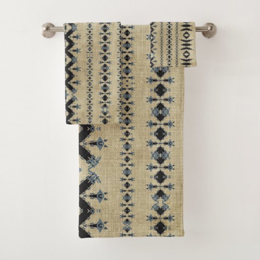 Tribal Mud Cloth 01   Bad Handdoek (Insitu)