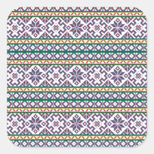 Tribal Multicolored antieke symbool volkskunst des Vierkante Sticker