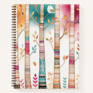 Tribal Native American Birch Tree Forest Notitieboek
