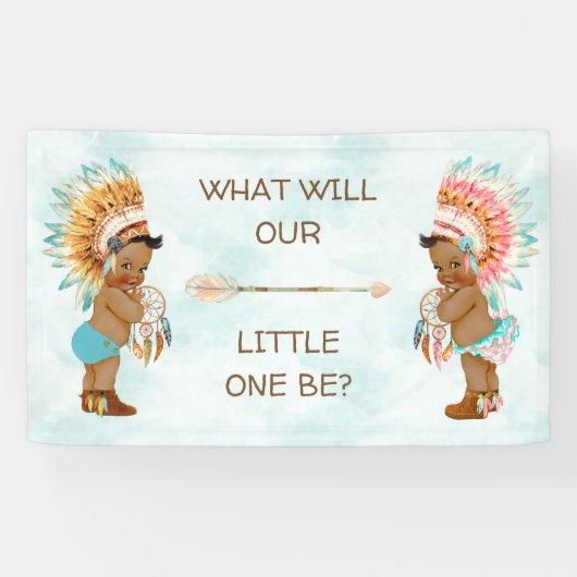 Tribal Native American Etnische Boho Genderonthull Spandoek (Horizontaal)