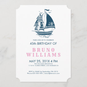 Tribal Nautical Boat Wheel Anniversaire Invitation