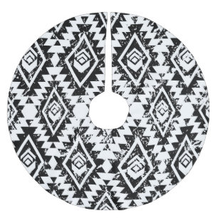 Tribal Navajo: zwart wit geometrisch. Kerstboom Rok