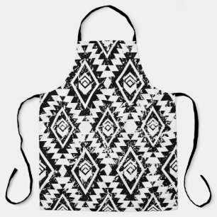Tribal Navajo: zwart wit geometrisch. Schort
