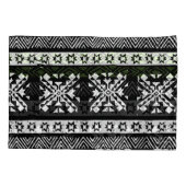 Tribal Navajo, zwart wit groen patroon. Kussensloop (Achterkant)