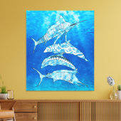 Tribal Ocean Animals Canvas Afdruk (Insitu (Woonkamer))