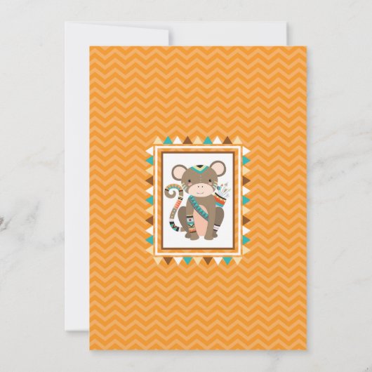 Tribal Oerwoud Safari Animals Wild One 1st Birthda Kaart (Achterkant)