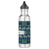 Tribal Olifant & Bomen Gepersonaliseerd Waterfles (Rechts)