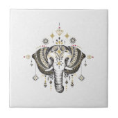 Tribal olifant hoofd illustratie visitekaartje sq tegeltje (Voorkant)