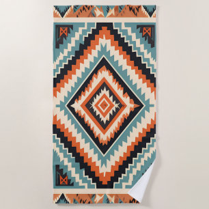 Tribal ontwerp zigzag lijnen patroon Rec Clipart Strandlaken