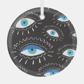 Tribal oogveren Mode Glas Ornament