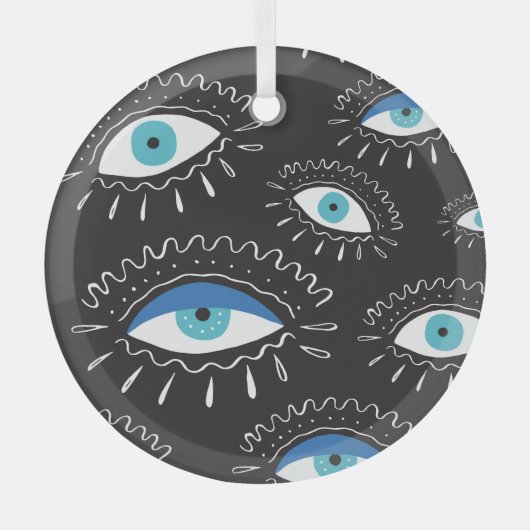 Tribal oogveren Mode Glas Ornament (Voorkant)