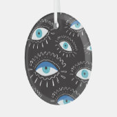 Tribal oogveren Mode Glas Ornament (Voorkant links)