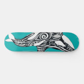 Tribal Orca Brushed Blauwgroen Skateboard (Horizontaal)