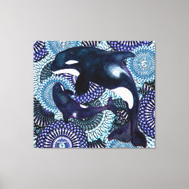 Tribal Orca Canvas Afdruk