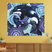 Tribal Orca Canvas Afdruk (Insitu (Woonkamer))