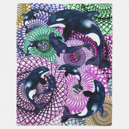 Tribal Orca Fleece Deken