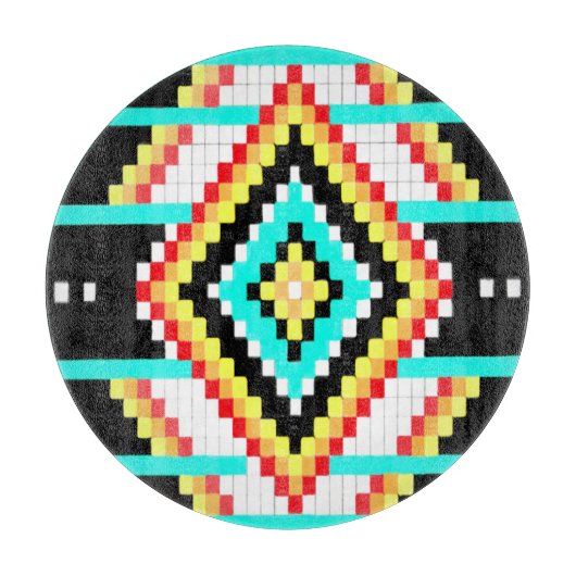 Tribal Original Round Glass Cutting Board Snijplank (Voorkant)