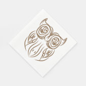 Tribal Owl Line Art Modern Bruin Abstract Servet (Hoek)