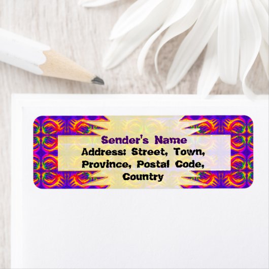 Tribal Paars Return Address Label (Insitu)
