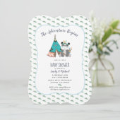 Tribal Panda Baby Boy Shower Invitation (Debout devant)