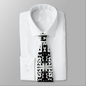 Tribal Pattern Art Black & White Stropdas (Gebonden)
