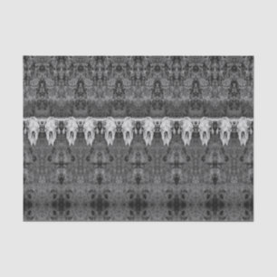 Tribal Pattern Grey Bull Koe schedel Tissuepapier