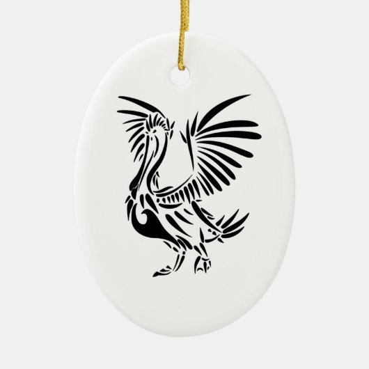 Tribal Pelican Art Keramisch Ornament (Voorkant)