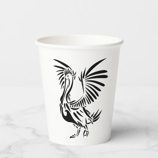 Tribal Pelican Art Papieren Bekers (Achterkant)