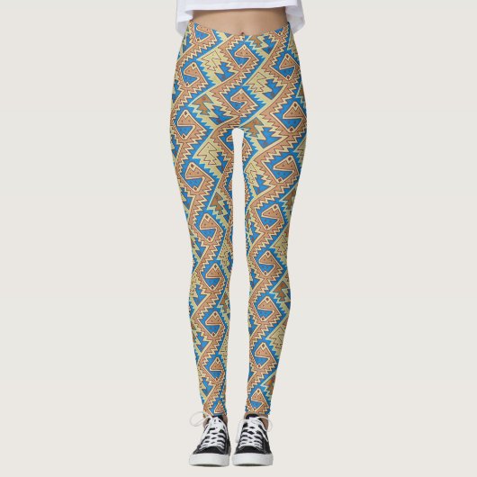 Tribal Peru Geometric Peruvian  Patroon Leggings (Voorkant)